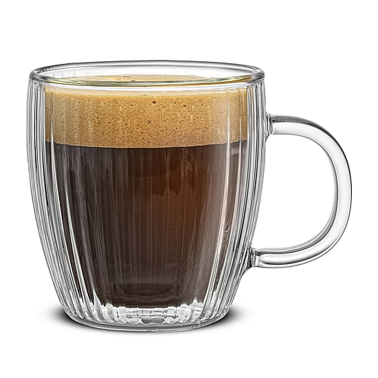 Joyjolt Fluted Savor Double Wall 5.4oz Set Espresso Cup