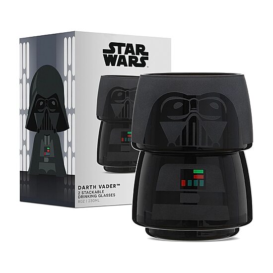 Joyjolt Darth Vader Stackable Glasses 2-pc. Drinkware Set