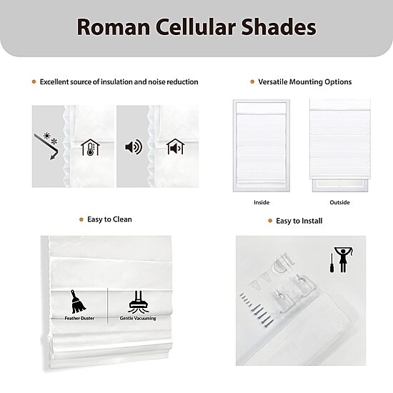 Insulating Energy Saving Cordless Blackout Roman Shade