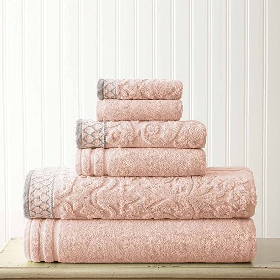 Pacific Coast Textiles Jacquard Solid 6-pc. Bath Towel Set