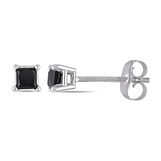 1 CT. T.W. Natural Black Diamond 10K Gold 3.4mm Stud Earrings