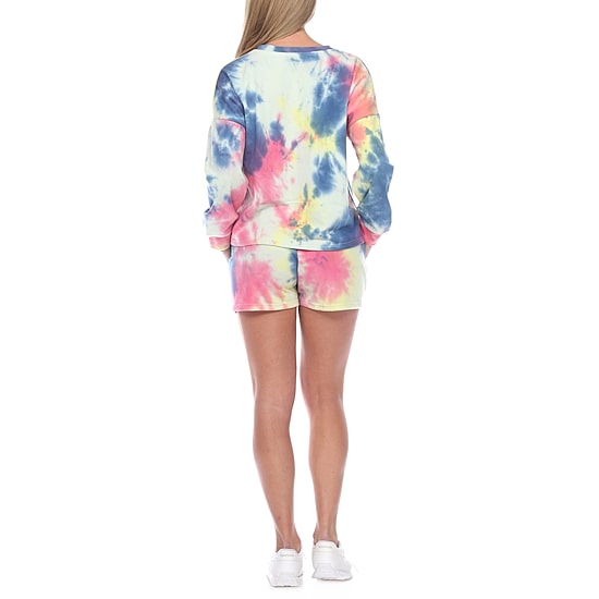 White Mark Womens Long Sleeve Shorts Pajama Set 2-pc.