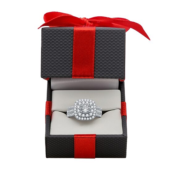 LIMITED EDITION! Womens 1 1/4 CT.T.W. Natural Diamond 10K White Gold Halo Engagement Ring