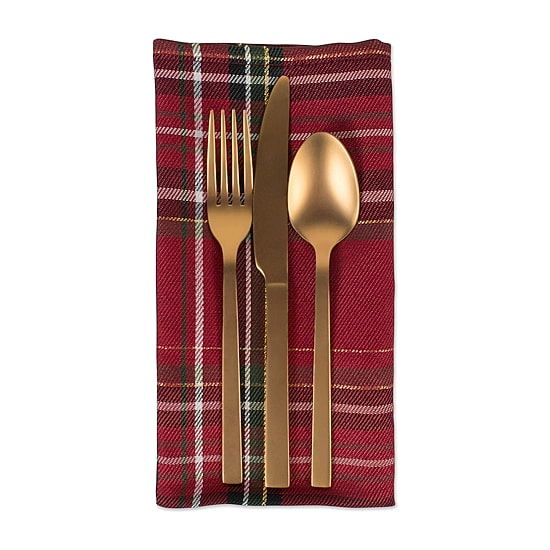 Design Imports Holiday Metallic Plaid 6-pc. Napkins