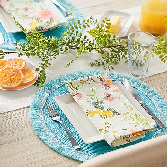 Design Imports Round 6-pc. Fringed Placemat