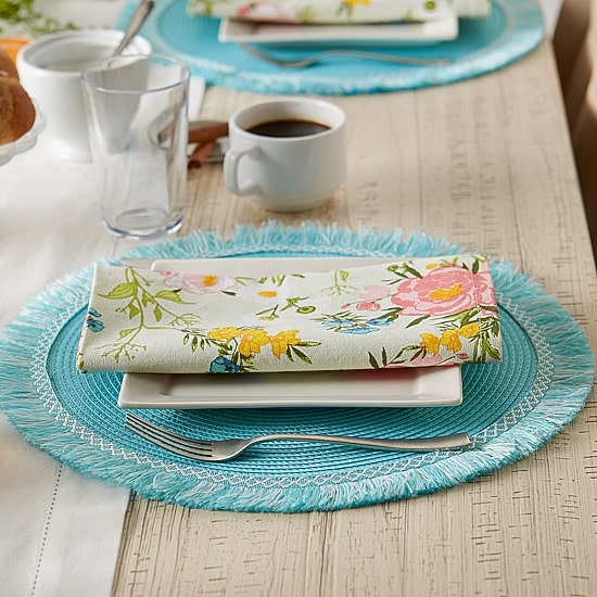 Design Imports Round 6-pc. Fringed Placemat