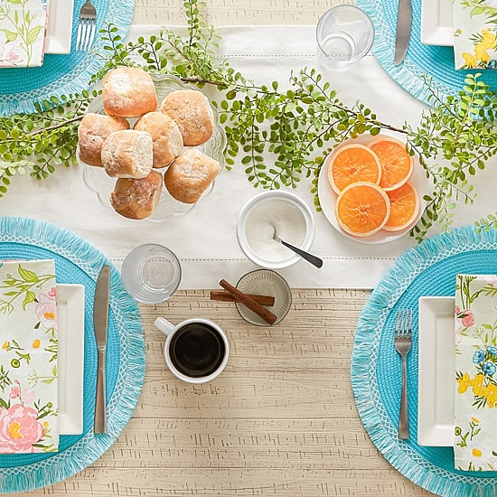 Design Imports Round 6-pc. Fringed Placemat