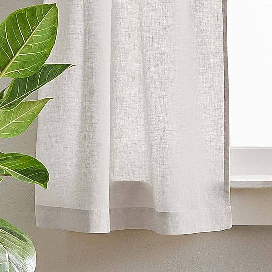Peri Home 100% Linen 2-pc. Rod Pocket Window Tier