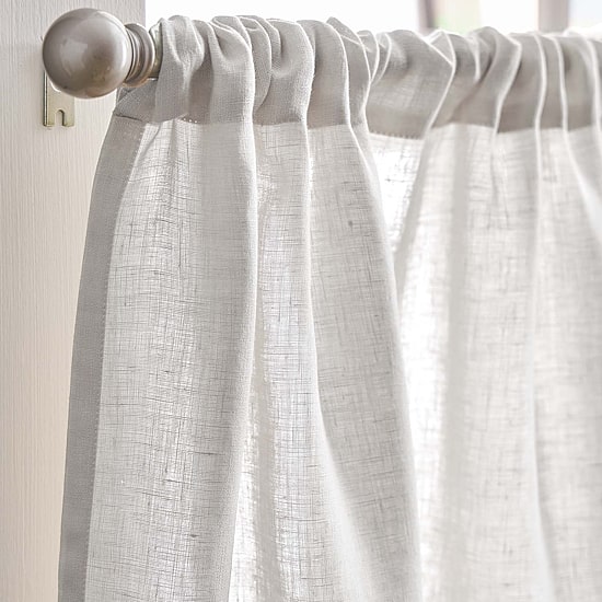 Peri Home 100% Linen 2-pc. Rod Pocket Window Tier