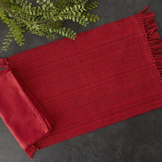 Design Imports Tango Red Fringe 8-pc. Placemats & Napkin Set