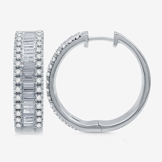2 CT.T.W. (H-I / I1) Lab Grown White Diamond 10K or 14K Gold 24.2mm Hoop Earrings