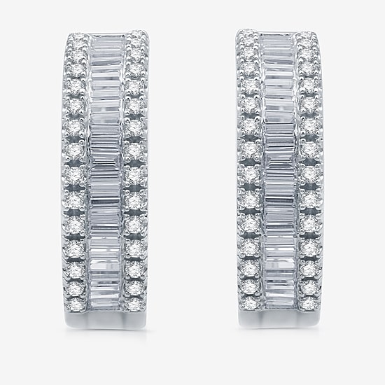 2 CT.T.W. (H-I / I1) Lab Grown White Diamond 10K or 14K Gold 24.2mm Hoop Earrings