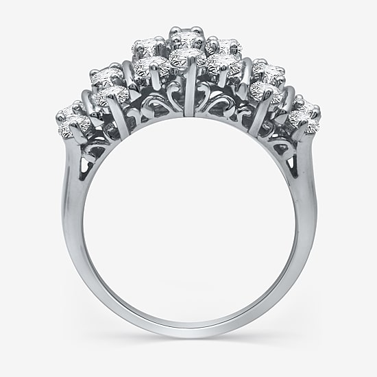 Womens 2 CT. T.W. Natural White Diamond 10K Gold Cluster Band