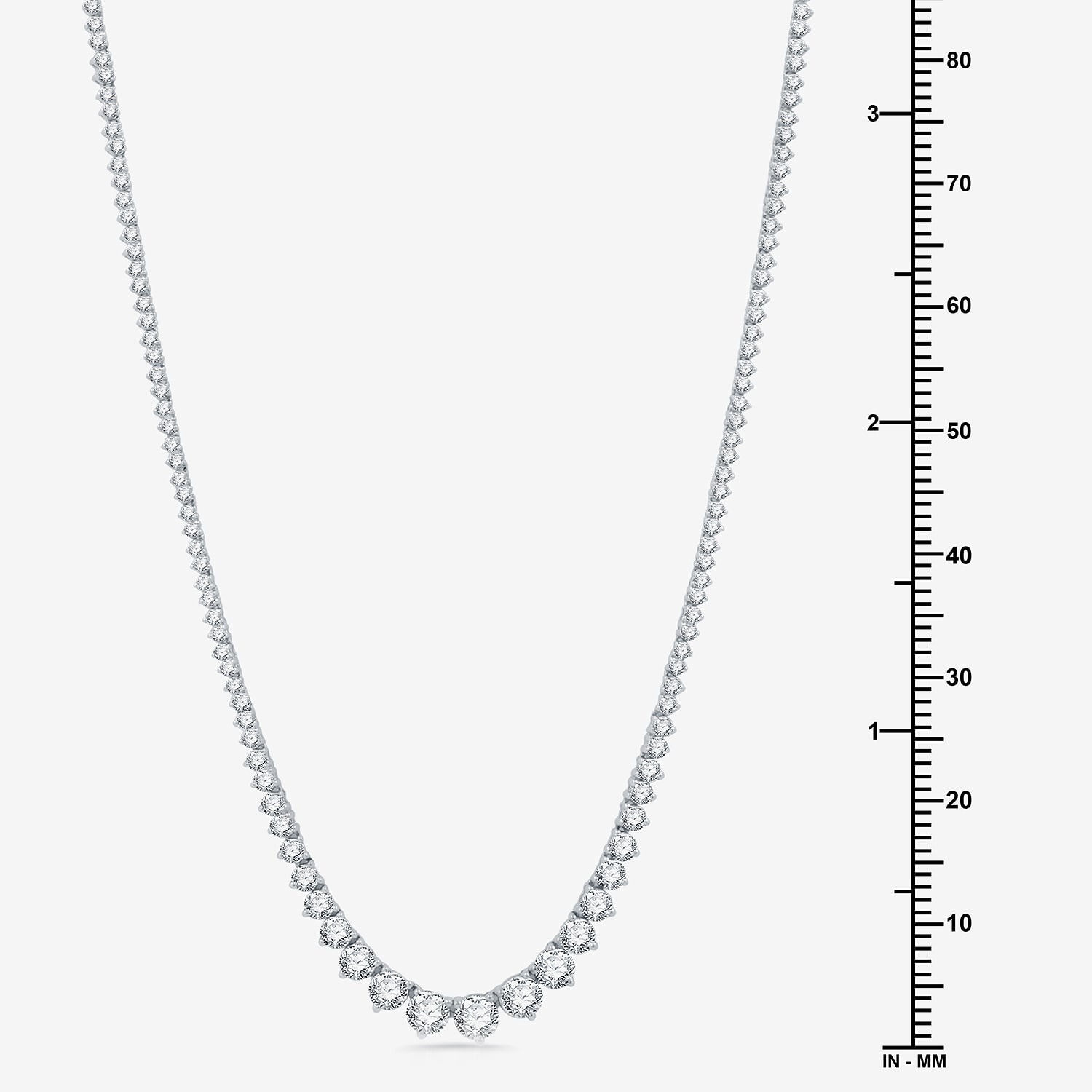 H-I / I1) Womens CT. T.W. Lab Grown White Diamond 10K or 14K Yellow Gold Tennis Necklaces