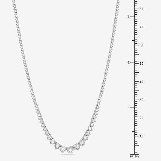 (H-I / I1) Womens 5 CT. T.W. Lab Grown White Diamond 10K or 14K White or Yellow Gold Tennis Necklaces