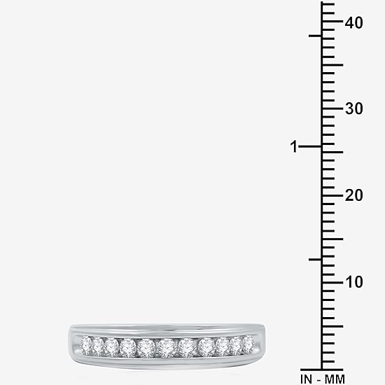 I Said Yes (H-I / I1) 1/3 CT. T.W. Lab Grown White Diamond Sterling Silver or 14K Gold Over Silver Wedding Band