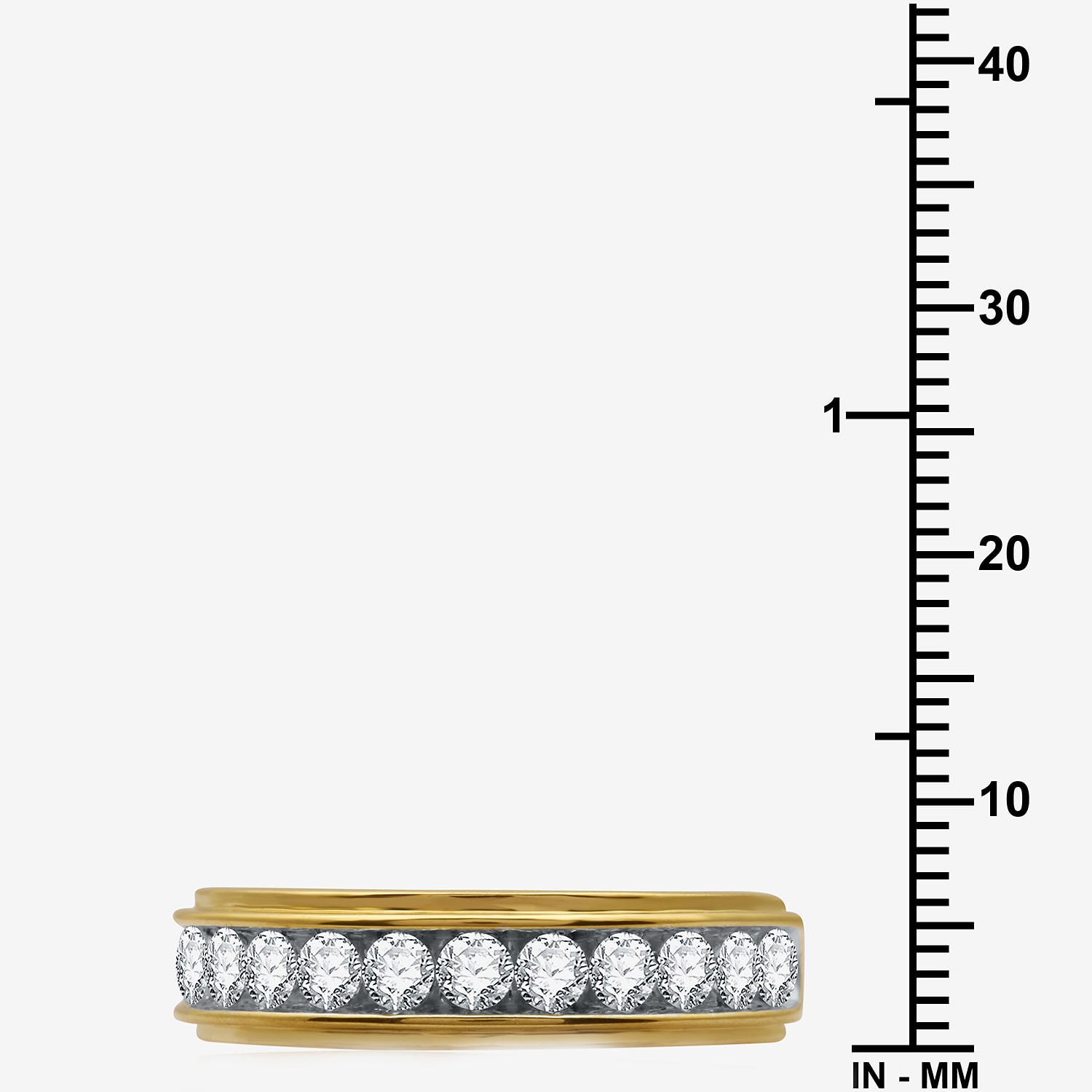 (H-I / I1) 1 CT. T.W. Lab Grown White Diamond 10K Gold Wedding Band