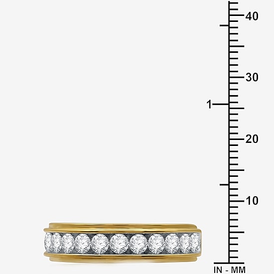 (H-I / I1) 1 CT. T.W. Lab Grown White Diamond 10K Gold Wedding Band