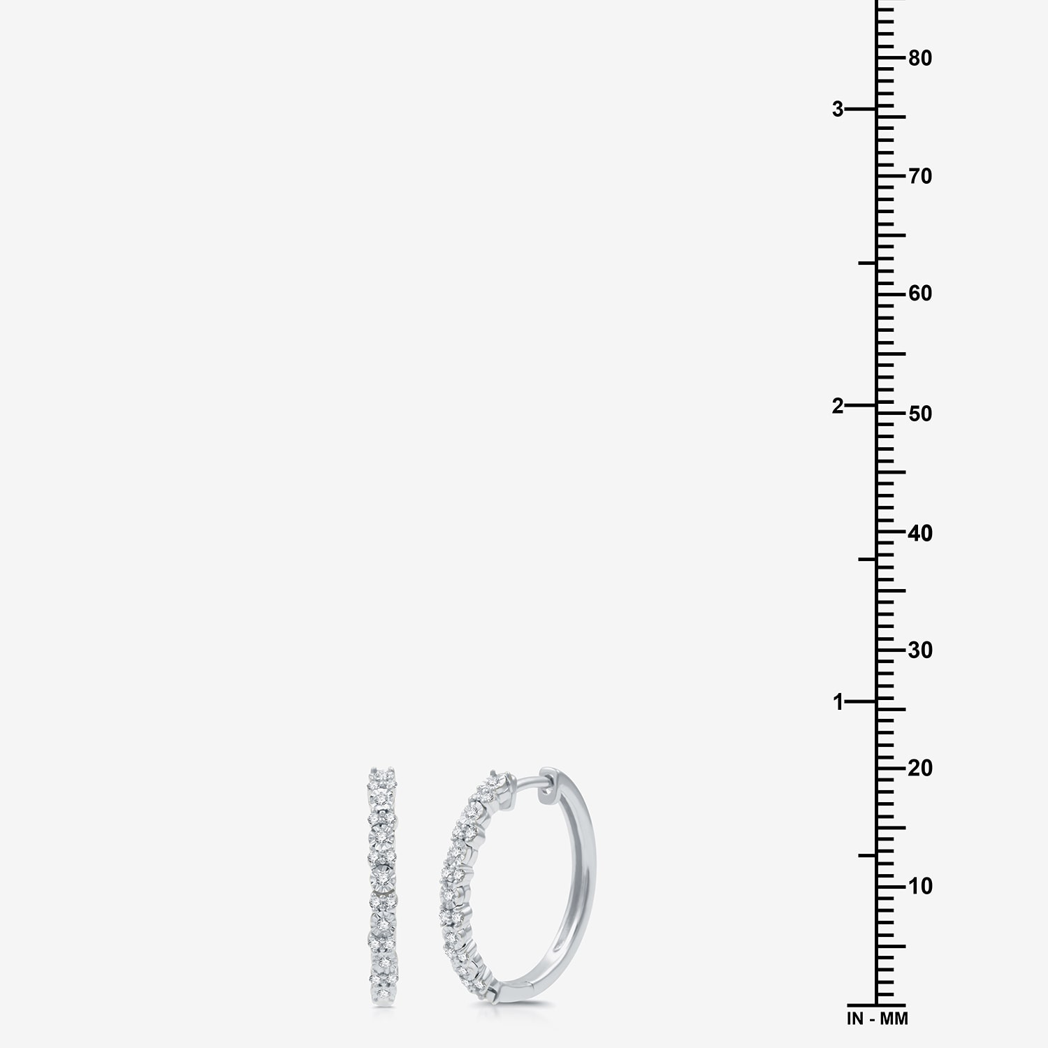 Womens 1/4 CT. T.W. Natural White Diamond Sterling Silver 19.9mm Hoop Earrings