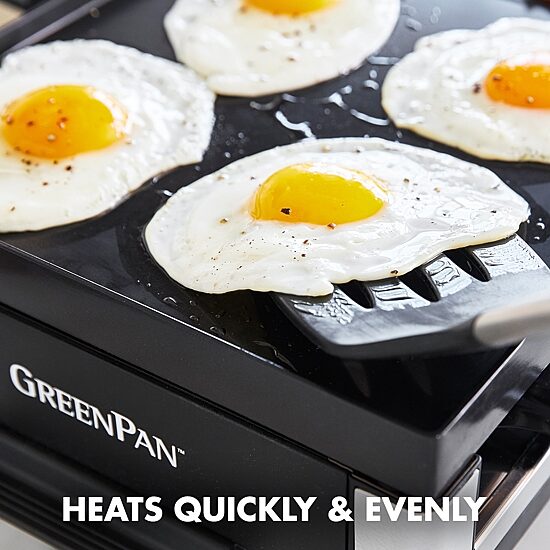 GreenPan Electrics Healthy Ceramic Nonstick, 3-in-1 Reversible Grill, Griddle & Raclette