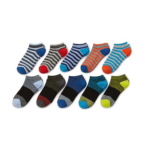Thereabouts Little & Big Kid Boys 10 Pair Low Cut Socks