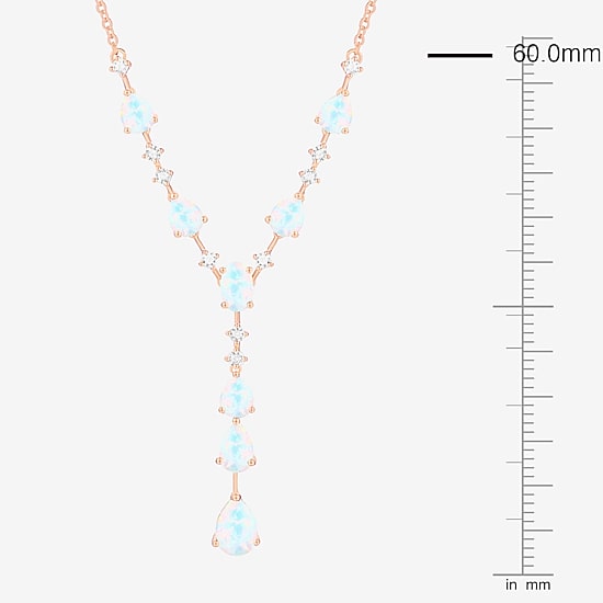 Womens Gemstone 14K Gold Over Silver Y Necklace