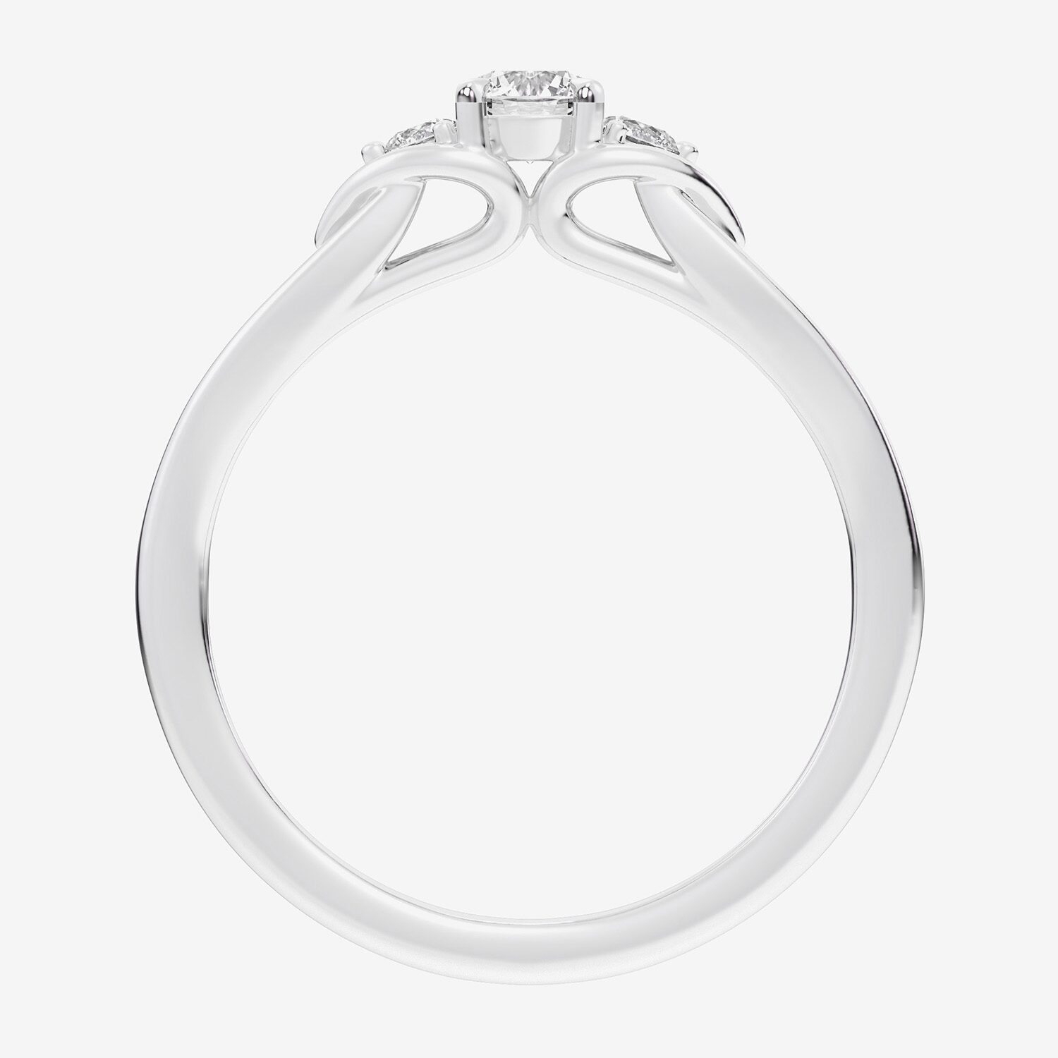 G-H / Si1-Si2) Womens 1/3 CT. T.W. Lab Grown White Diamond Sterling Silver Side Stone 3-Stone Promise Ring