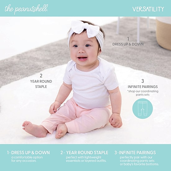 The Peanutshell Rainbow Safari Baby Girls Round Neck Short Sleeve 7-pc. Bodysuit