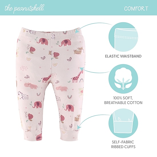 The Peanutshell Rainbow Safari Baby Girls Mid Rise Tapered Regular Fit Pull-On Pant