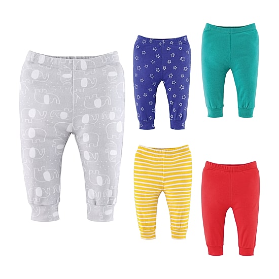 The Peanutshell Elephant Brights Baby Unisex Mid Rise Tapered Regular Fit Pull-On Pant