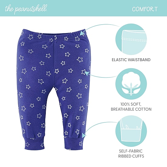 The Peanutshell Elephant Brights Baby Unisex Mid Rise Tapered Regular Fit Pull-On Pant