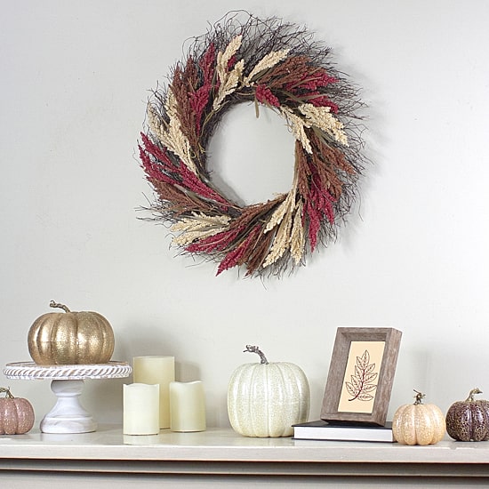Northlight 22in Autumn Harvest Mixed Heather Artificial Grapevine Wreath