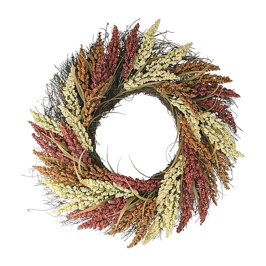 Northlight 22in Autumn Harvest Mixed Heather Artificial Grapevine Wreath