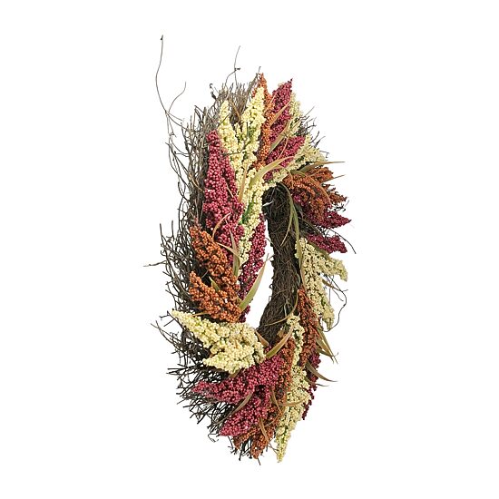 Northlight 22in Autumn Harvest Mixed Heather Artificial Grapevine Wreath