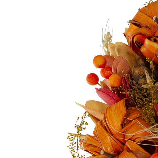 Northlight 13in Orange Pumpkins And Berries Autumn Harvest Wreath