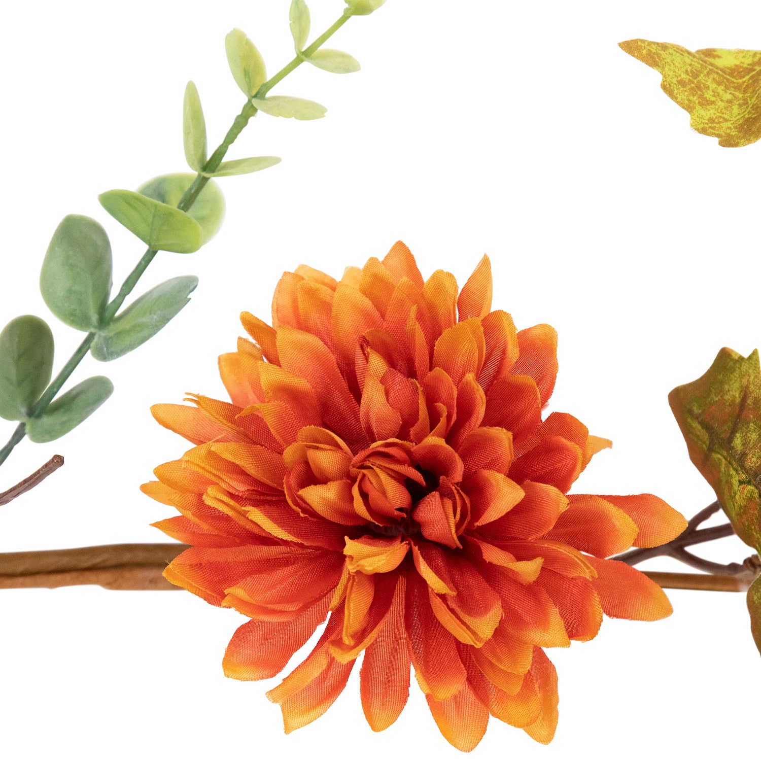 Northlight 5.5' X 6" Autumn Harvest Orange And Yellow Mums With Maple Leaves Indoor Garland