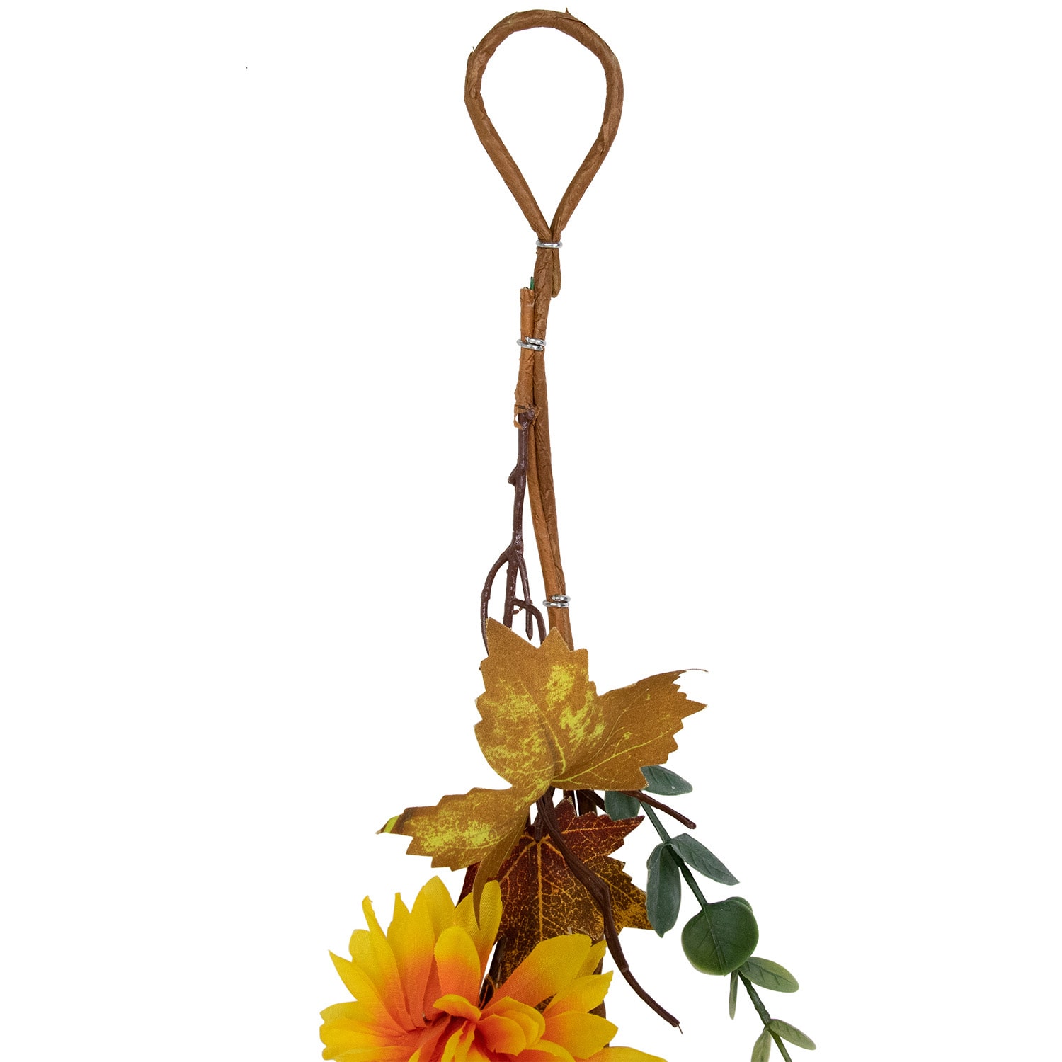 Northlight 5.5' X 6" Autumn Harvest Orange And Yellow Mums With Maple Leaves Indoor Garland