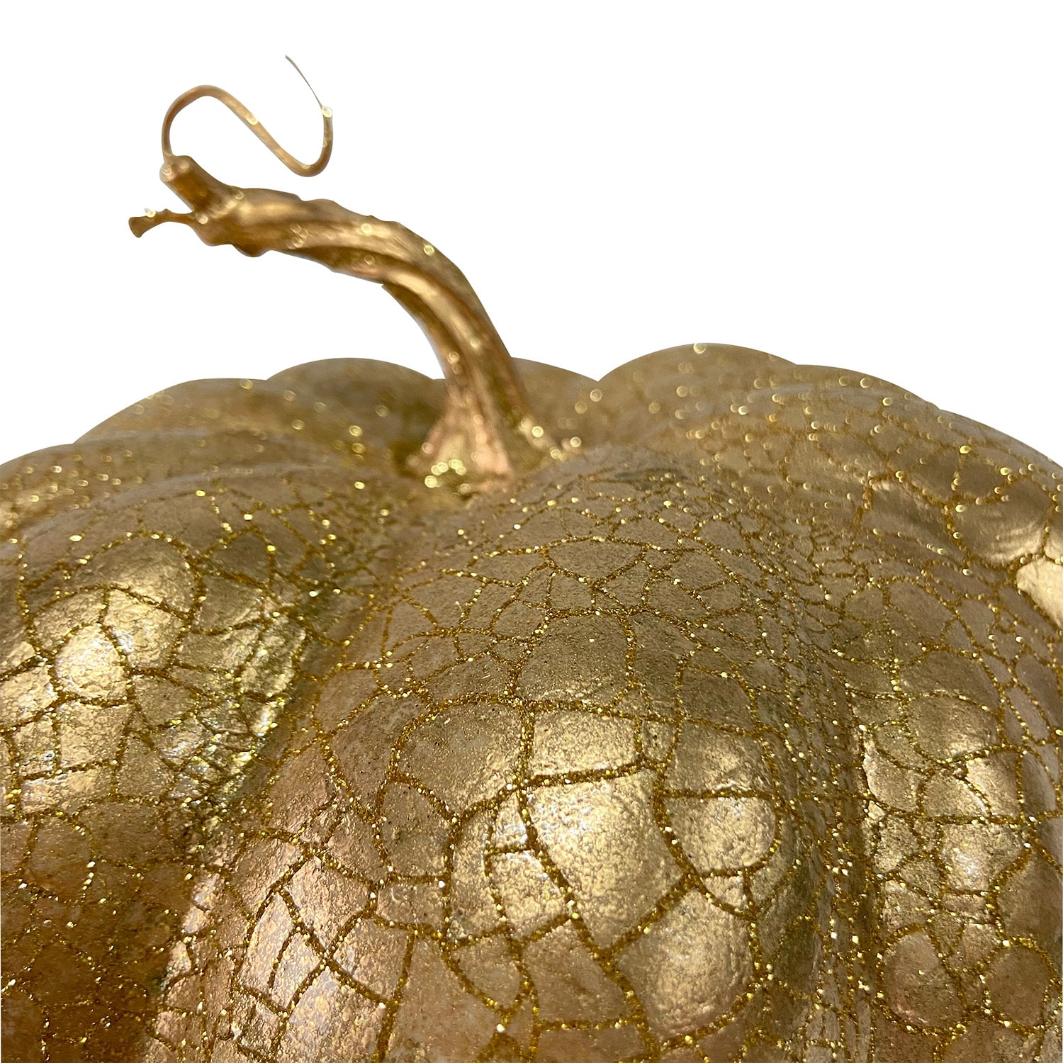 Northlight 7in Gold Crackled Fall Harvest Pumpkin Tabletop Decor