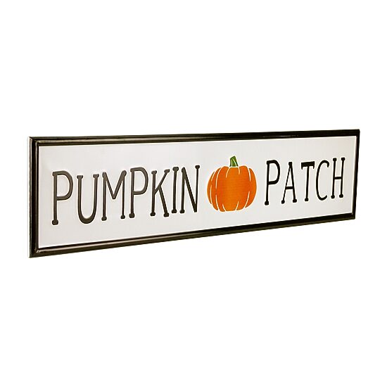 Northlight 31.5in Black And Orange Pumpkin Patch Autumn Metal Wall Art