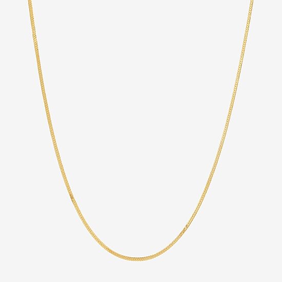 Made in Italy 14K Gold 16 - 18 Inch Solid Herringbone Chain Necklace