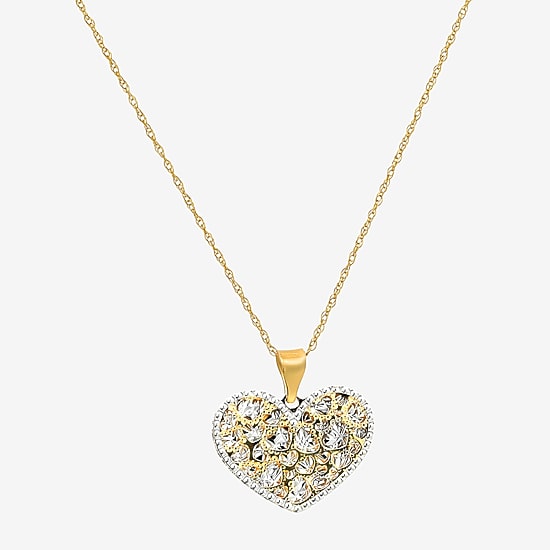 Made in Italy Womens 14K Gold Heart 18 Inch Pendant Necklace
