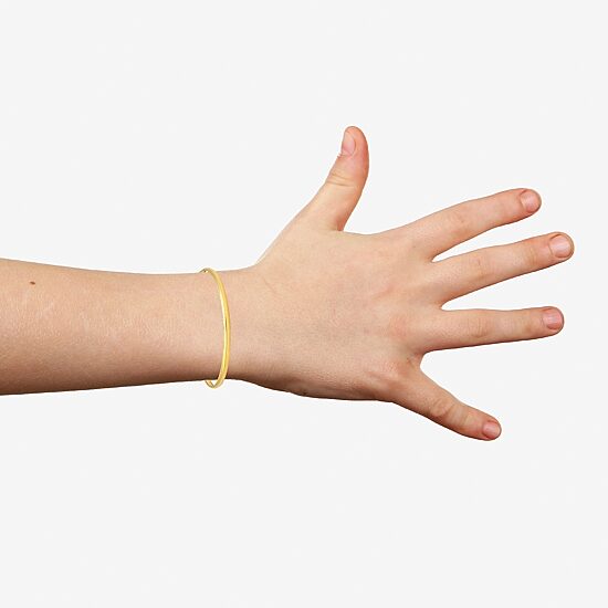 Girls 14K Gold Round Bangle Bracelet