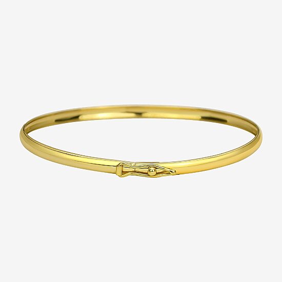 Girls 14K Gold Round Bangle Bracelet
