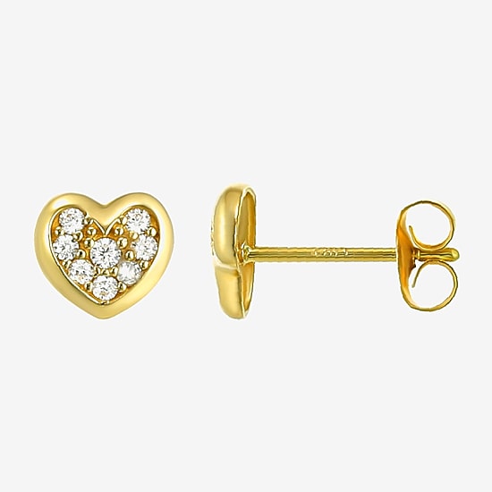 Girls Cubic Zirconia 14K Gold Heart 2-pc. Jewelry Set
