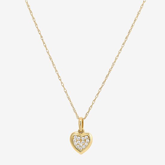 Girls Cubic Zirconia 14K Gold Heart 2-pc. Jewelry Set