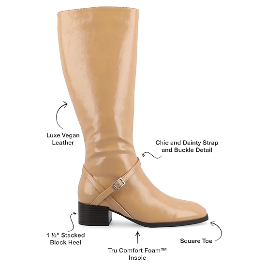 Journee Collection Womens Rhianah Stacked Heel Dress Boots