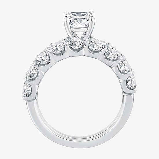 Signature By Modern Bride (G / Si1-Si2) Womens 4 CT. T.W. Lab Grown White Diamond 10K Gold Side Stone Bridal Set