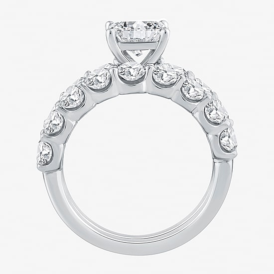 Signature By Modern Bride (G / Si1-Si2) Womens 4 CT. T.W. Lab Grown White Diamond 10K Gold Side Stone Bridal Set