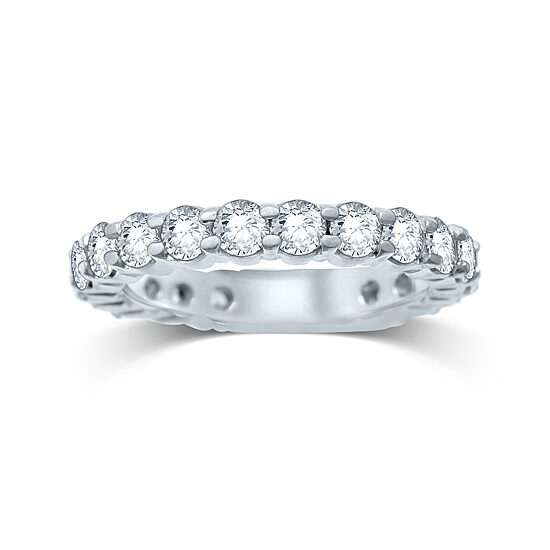 2 CT.T.W. Natural Diamond 14K White Gold Eternity Band