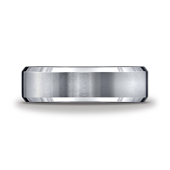  Mens Titanium Satin Center 7mm Wedding Band